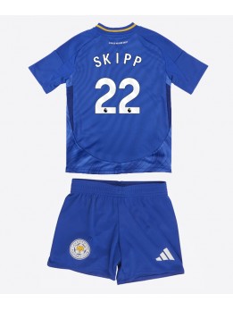 Leicester City Oliver Skipp #22 Heimtrikotsatz für Kinder 2024-25 Kurzarm (+ Kurze Hosen)